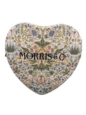 Morris & Co Heart-Shaped Jewelry Box With Strawberry Thief Print And Zipper Clos